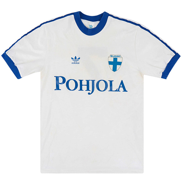 Finland home retro jersey soccer uniform men's first football kit sports top shirt 1982